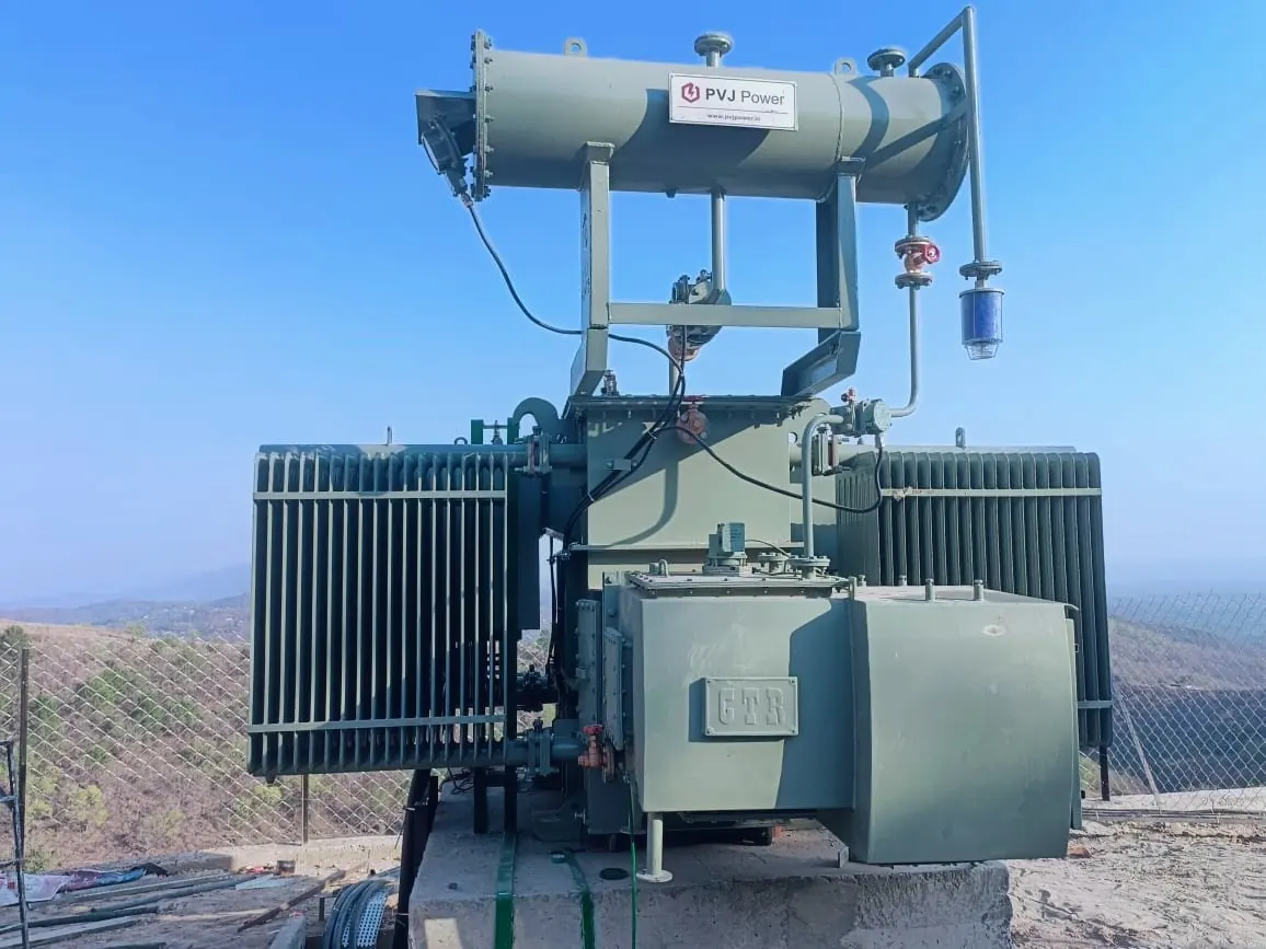 Outdoor oil transformer transformer installation by PVJ Power
