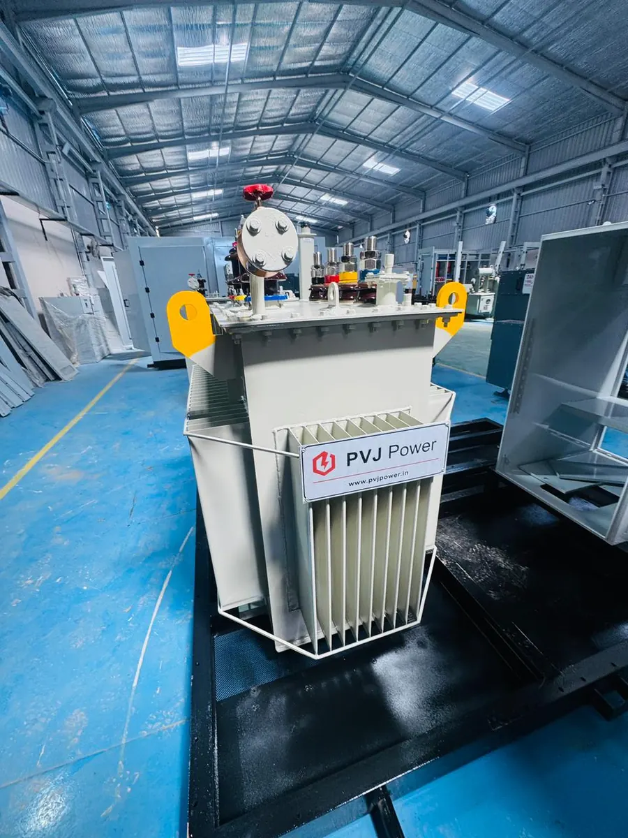PVJ transformer in factory at PVJ Power transformer manufacturing facility
